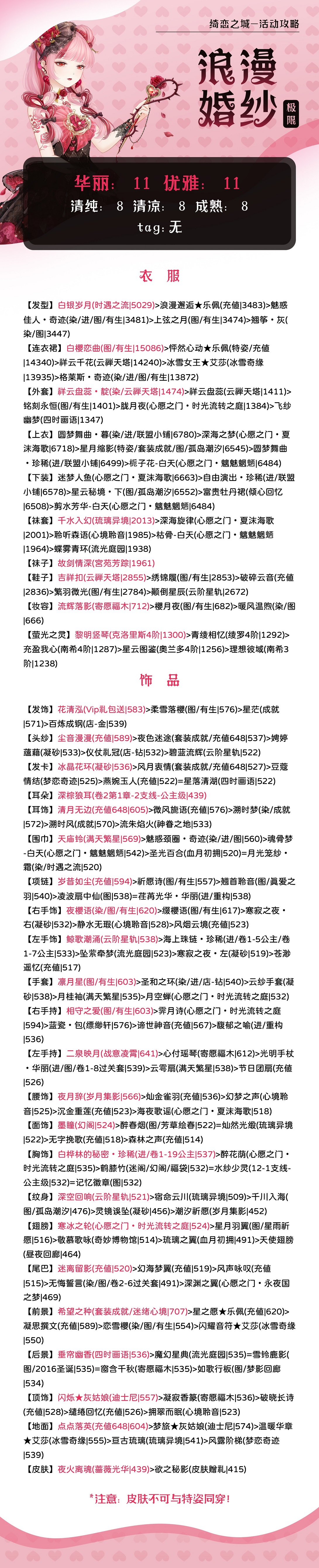 奇迹暖暖绮恋之城浪漫婚纱高分搭配推荐：奇迹暖暖最惊艳的服装