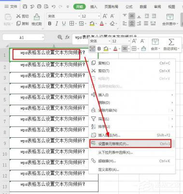 wps表格怎么设置文本方向倾斜？wps表格设置文本方向倾斜的方法 软件教程