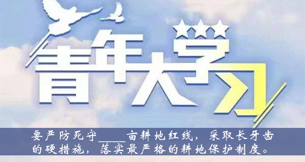 青年大学习2021第十季第十期题目答案大全-要严防死守亩耕地红线采取长牙齿的硬措施题目