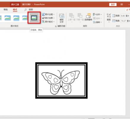 如何在PPT中给插入的图片添加黑色双框? 软件教程