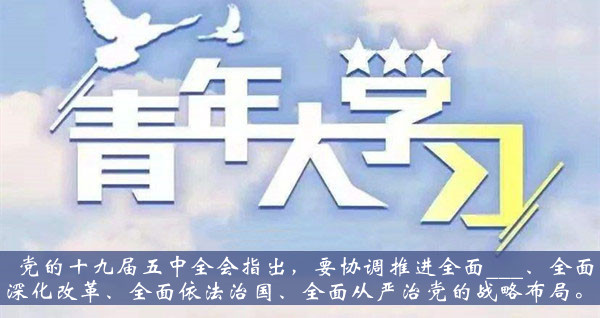 青年大学习2020第十季第五期题目答案大全-党的十九届五中全会指出要协调推进全面题目