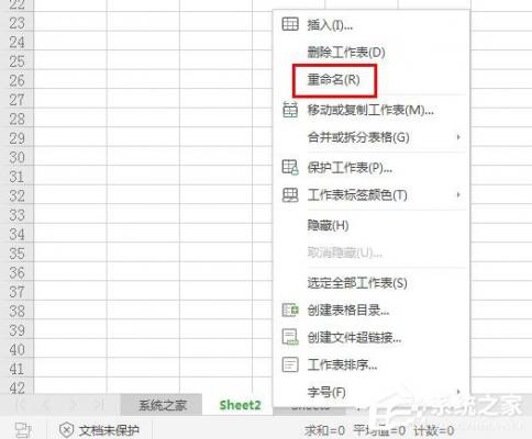 wps表格中工作表标签怎么重命名？wps工作表标签重命名的方法 软件教程